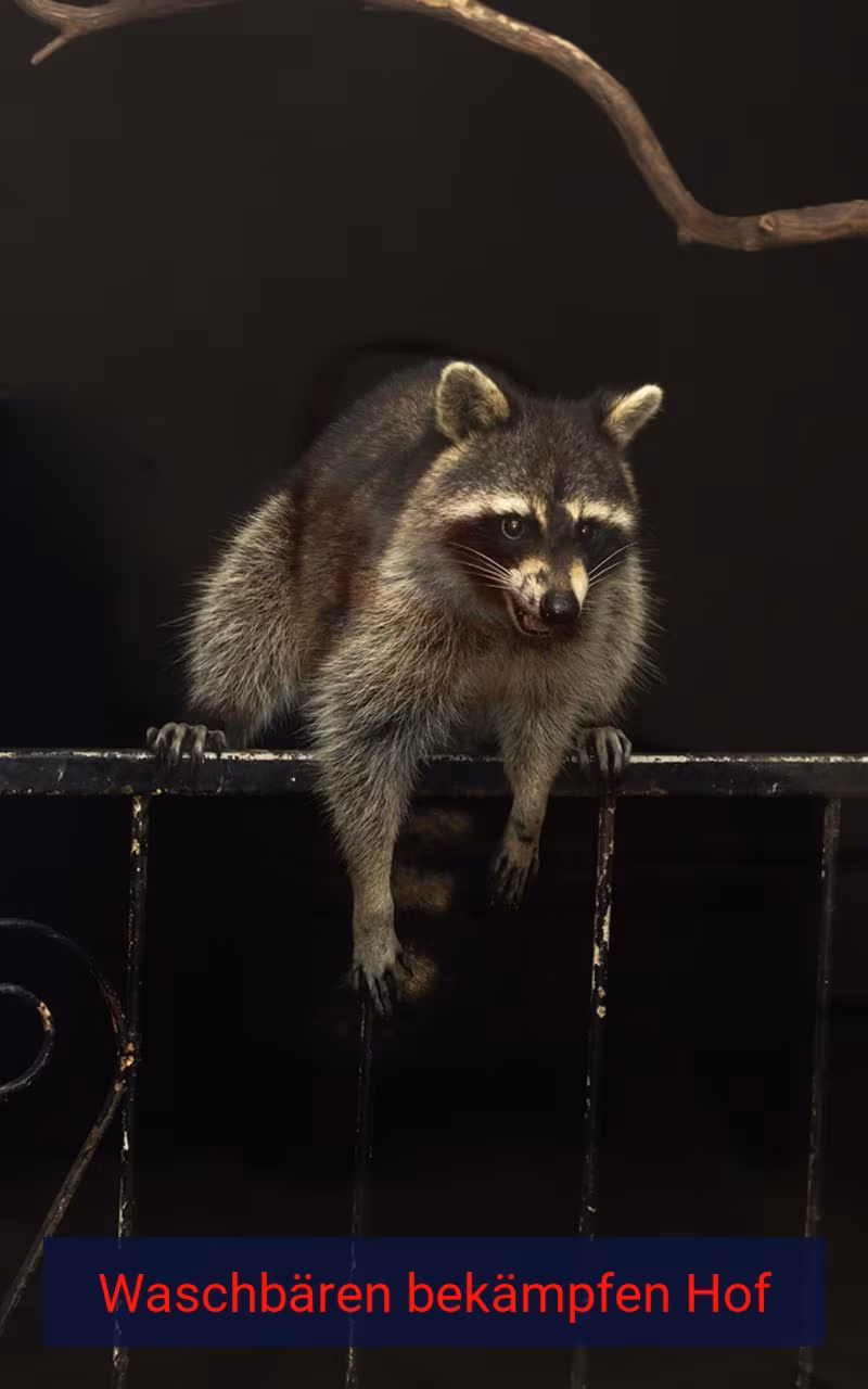 Waschbären bekämpfen Hof